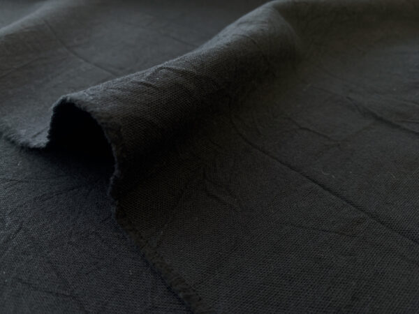 Japanese Cotton/Linen Crinkle Canvas - Black