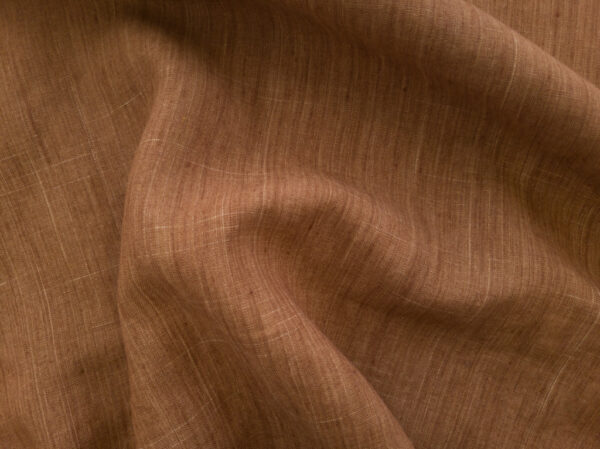 Designer Deadstock - Yarn Dyed Linen - Brassy Brown