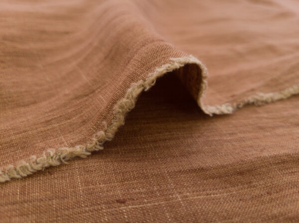 Designer Deadstock - Yarn Dyed Linen - Brassy Brown