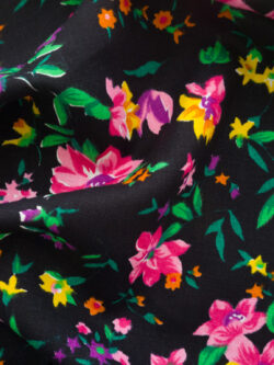 Designer Deadstock - Bright Floral Linen - Black/Multi