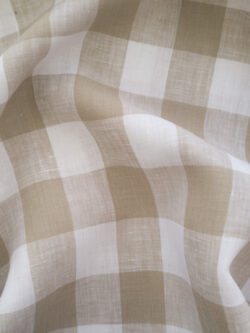 Designer Deadstock – Yarn Dyed Linen - White/Tan Check