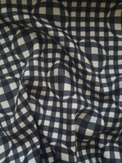 Japanese Cotton Oxford - Gingham Optical Illusion - Polka Dots - Black