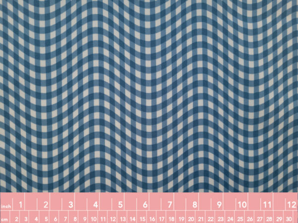 Japanese Cotton Oxford - Gingham Optical Illusion - Waves - Indigo