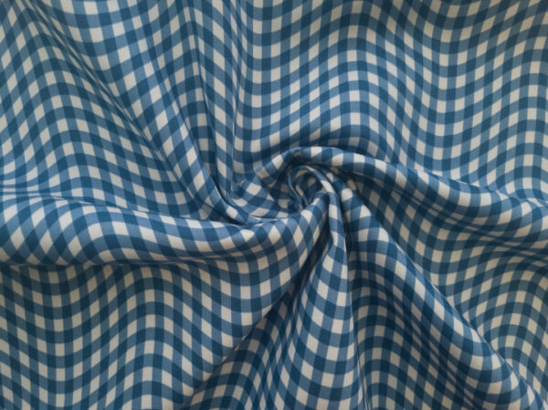 Japanese Cotton Oxford - Gingham Optical Illusion - Waves - Indigo