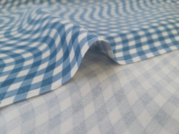 Japanese Cotton Oxford - Gingham Optical Illusion - Waves - Indigo