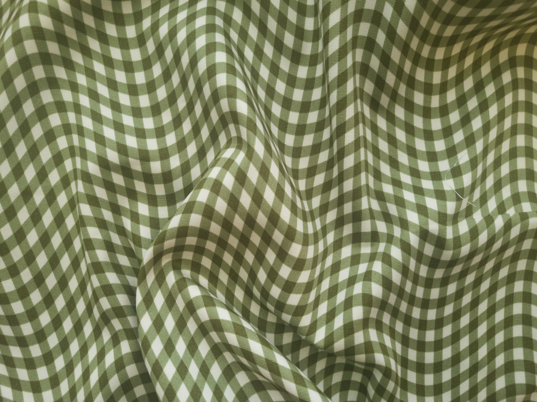 3/8 Sage Green Gingham: Light Sage Fabric