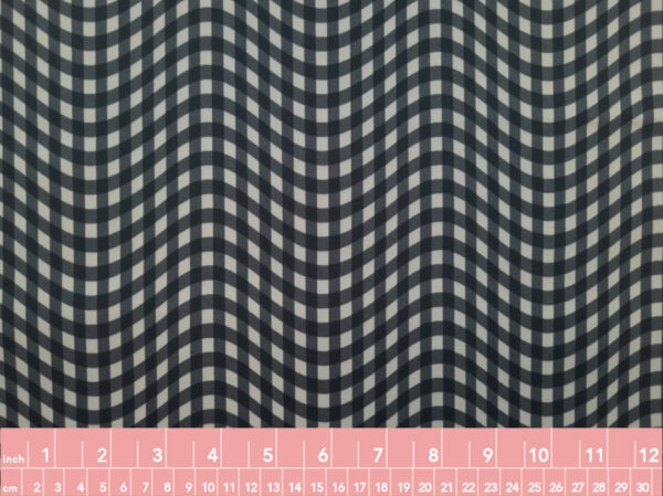 Japanese Cotton Oxford - Gingham Optical Illusion - Waves - Black