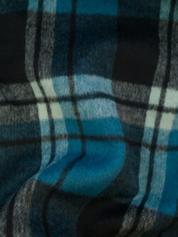 Reversible Wool Coating / Black Plaid / Garment Fabric