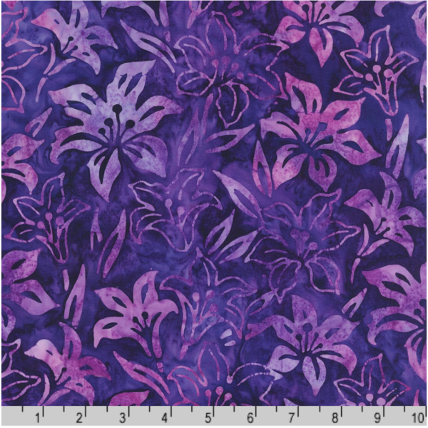 Artisan Cotton Batik - Lily Bella - Bouquet - Purple