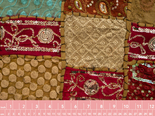 Indian Patchwork Tapestry – Caramel/Turquoise