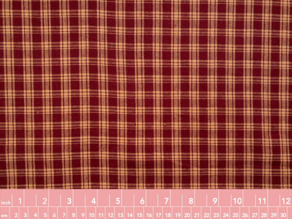 Yarn Dyed Cotton – Rustic Wovens - Plaid - Wine/Orange