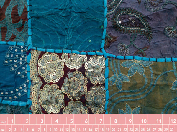 Indian Patchwork Tapestry – Overdyed Blue