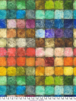 Quilting Cotton - Tim Holtz Eclectic Elements - Colorblock Patchwork - Multi