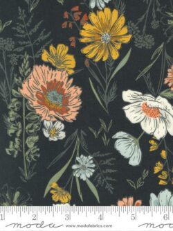 Quilting Cotton - Woodland Wildflowers -Wildflower Charcoal