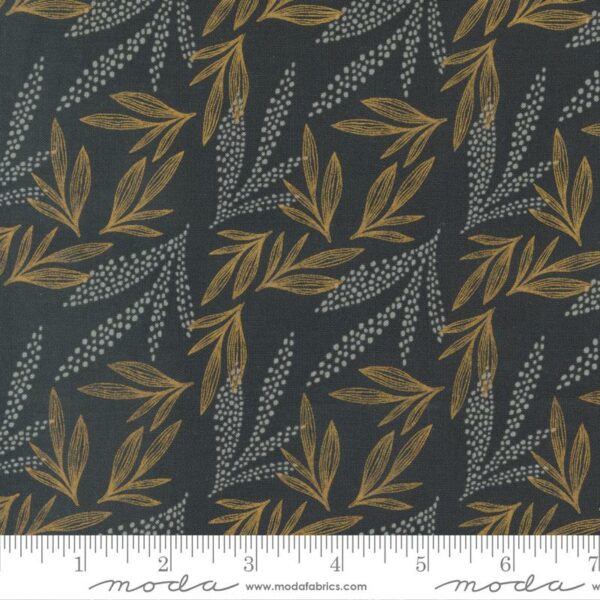 Quilting Cotton - Woodland Wildflowers - Leaf Lore - Charcoal