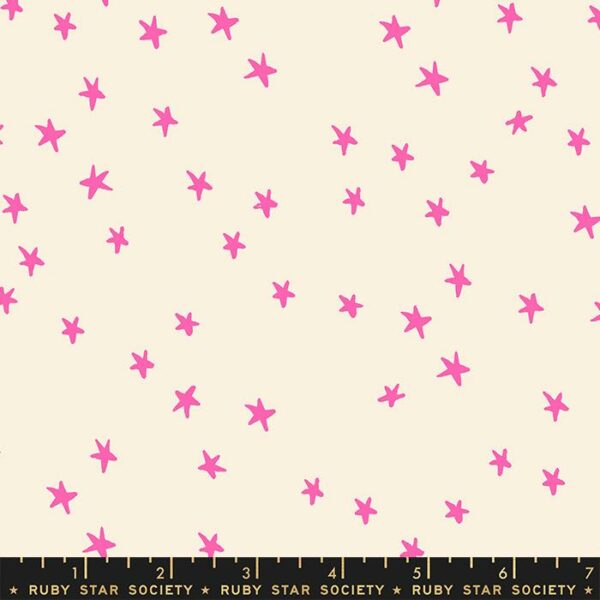 Quilting Cotton - Ruby Star - Starry - Neon Pink