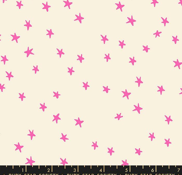 Quilting Cotton – Ruby Star – Starry – Neon Pink