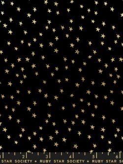 Quilting Cotton - Ruby Star - Starry Mini - Black/Gold