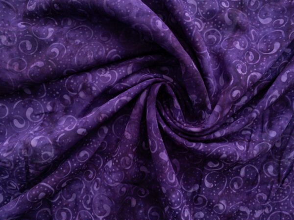 Rayon Batik - Batiks by Mirah - Floral Fancy - Brushstroke - Purple