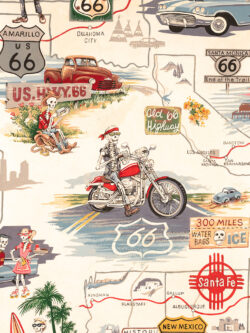 Quilting Cotton - Alexander Henry - Memories of Route 66 - Tea Dye