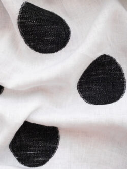 Designer Deadstock - Linen - Polka Dot - White