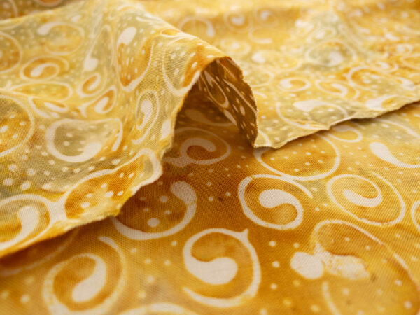 Rayon Batik - Batiks by Mirah - Floral Fancy - Brushstroke - Yellow