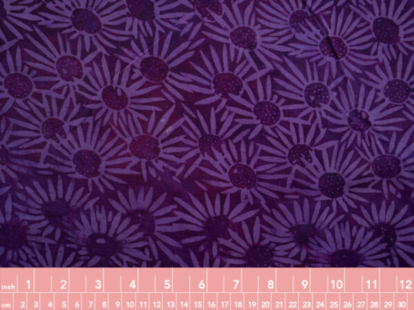 Rayon Batik - Batiks by Mirah - Floral Fancy - Daisies - Purple