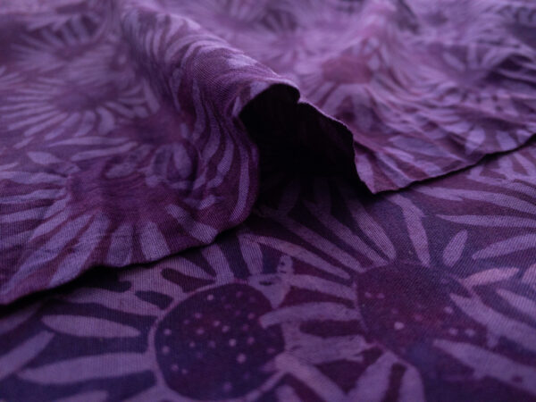 Rayon Batik - Batiks by Mirah - Floral Fancy - Daisies - Purple
