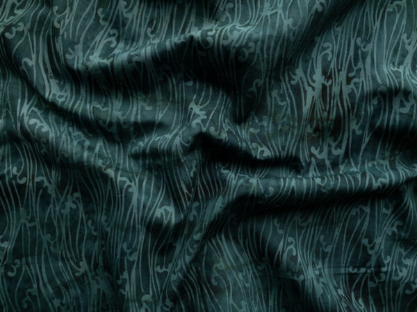 Cotton Batik – Batiks by Mirah – Waves – Dark Teal