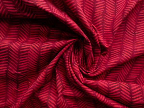 Cotton Batik - Batiks by Mirah - Herringbone - Red