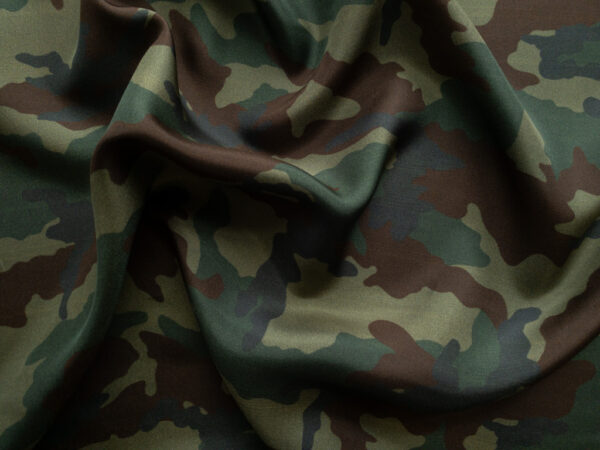 Italian Designer Deadstock - Silk Habotai - Camo