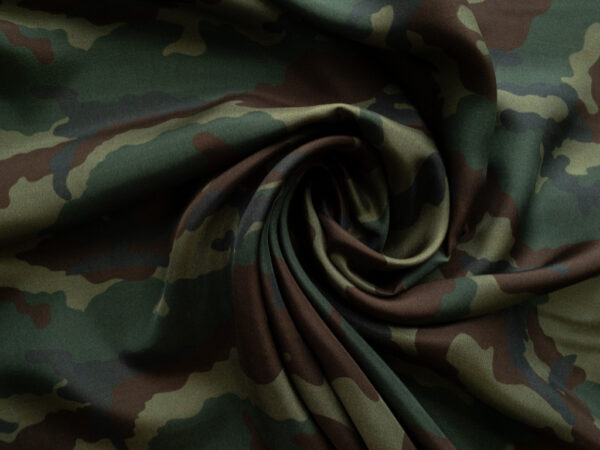 Italian Designer Deadstock - Silk Habotai - Camo