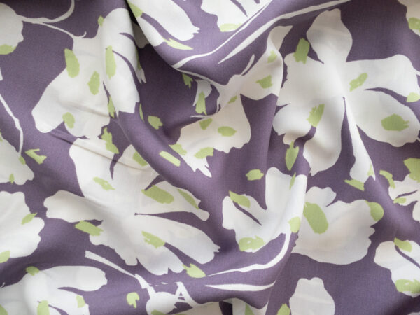 Rayon Poplin Print - Pressed Flowers - Wisteria