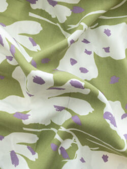 Rayon Poplin Print - Pressed Flowers - Pistachio