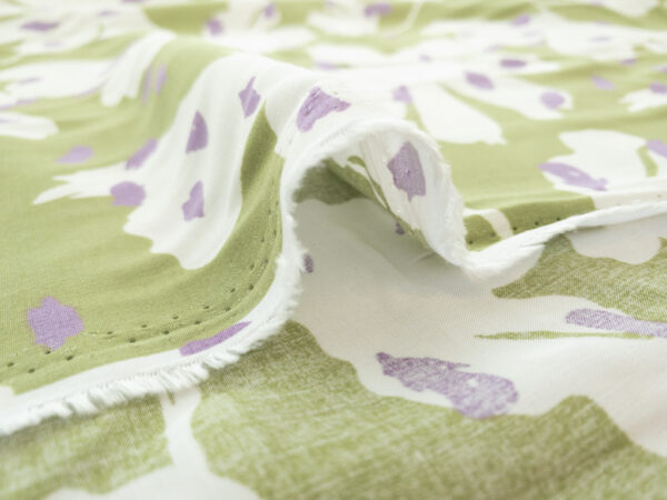 Rayon Poplin Print - Pressed Flowers - Pistachio