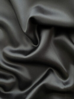 Designer Deadstock - Crepe Back Satin - Gunmetal