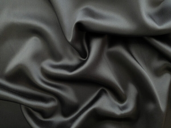 Designer Deadstock - Crepe Back Satin - Gunmetal