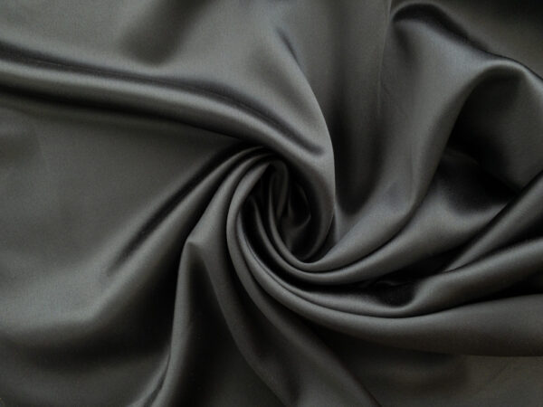 Designer Deadstock - Crepe Back Satin - Gunmetal