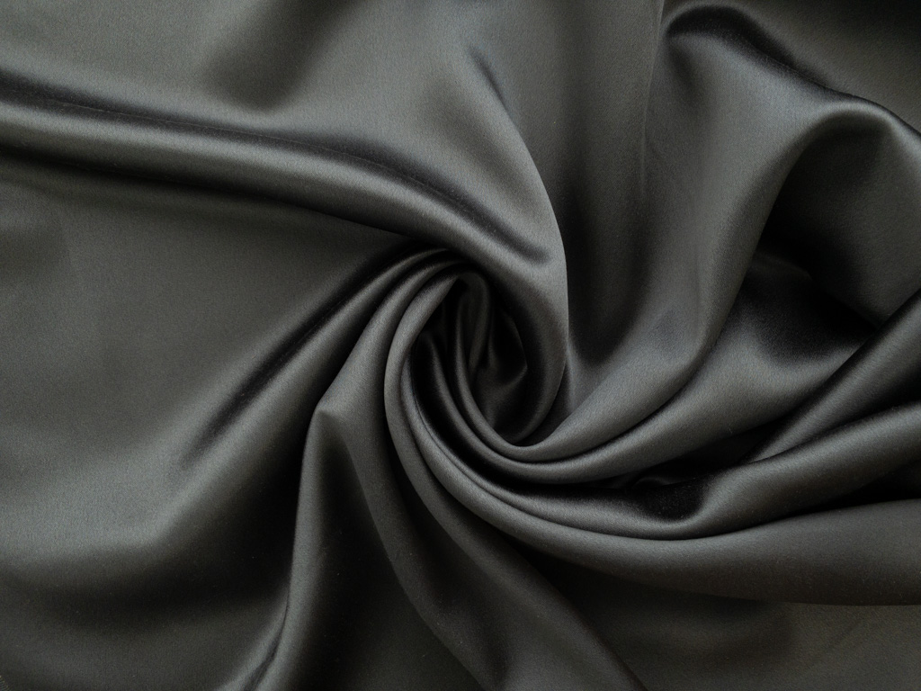 Designer Deadstock - Crepe Back Satin - Gunmetal - Stonemountain ...