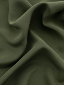 Designer Deadstock - Silk Crepe de Chine - Army Green