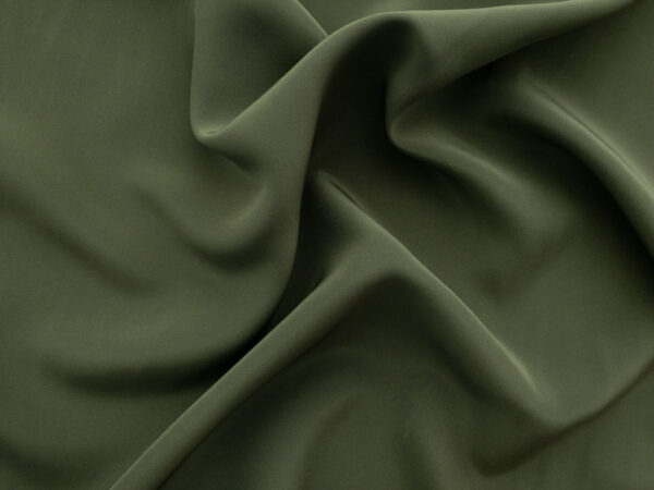 Designer Deadstock - Silk Crepe de Chine - Army Green