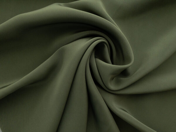 Designer Deadstock - Silk Crepe de Chine - Army Green