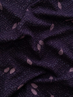 European Designer Deadstock - Brushed Viscose - Chevron Plume - Grape