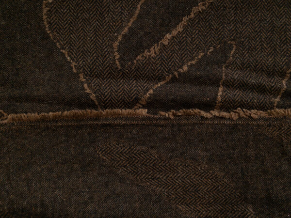 British Designer Deadstock - Wool Blend Coating - Herringbone Patchwork - Mocha