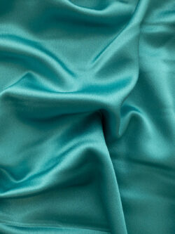 British Designer Deadstock - Polyester Satin Crepe - Aqua