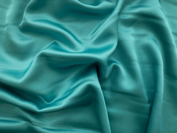 British Designer Deadstock - Polyester Satin Crepe - Aqua