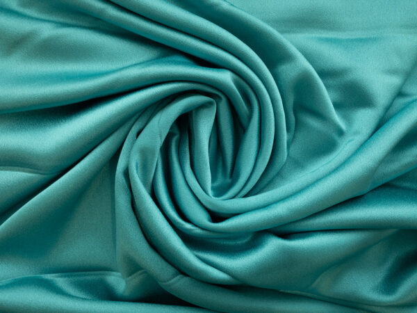 British Designer Deadstock - Polyester Satin Crepe - Aqua