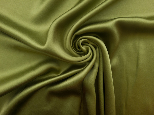 Designer Deadstock – Silk Charmeuse – Green Apple