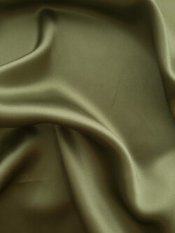 Olive Green Silk Charmeuse - Fabrics & Fabrics