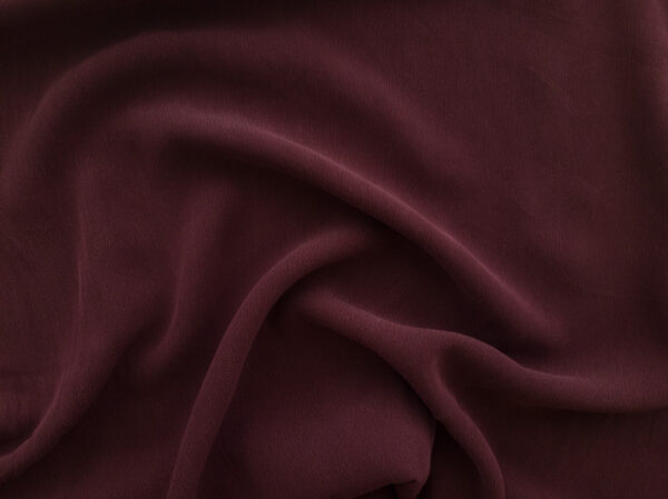 Designer Deadstock - Sandwashed Silk Crepe de Chine - Maroon